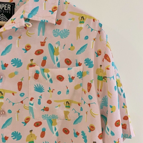 Super massive summer themed short sleeve shirt - Picture 1 of 3